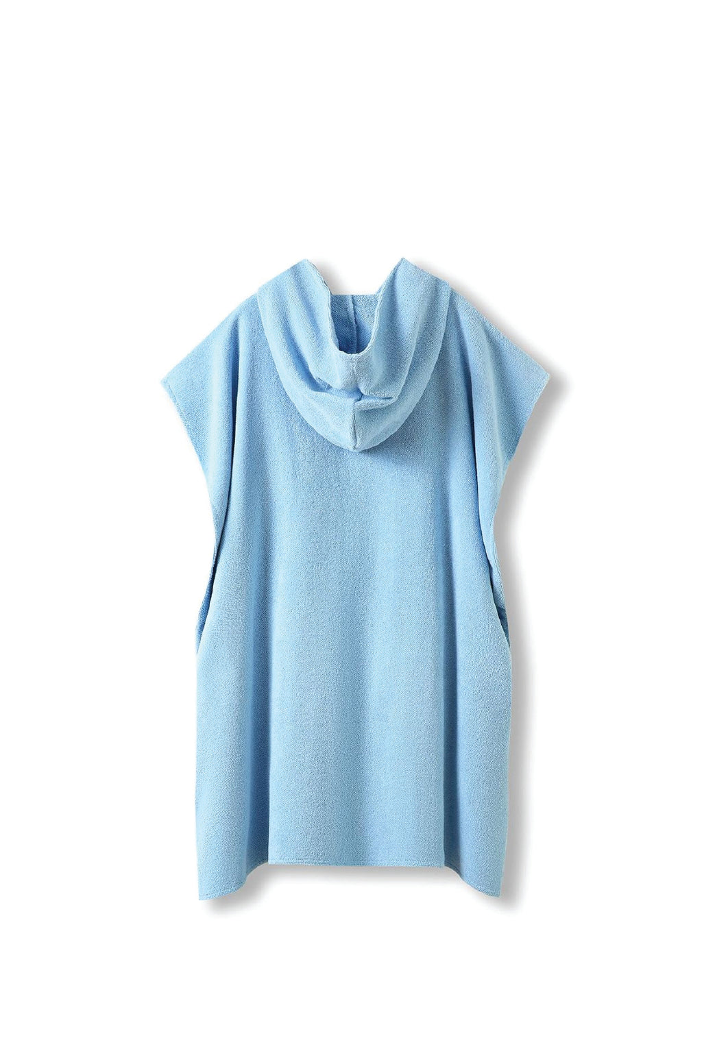 Kid's 380gsm Hooded Towel in Light Blue, back view. Blank towel ready for custom printing at GMD Print Direct.
