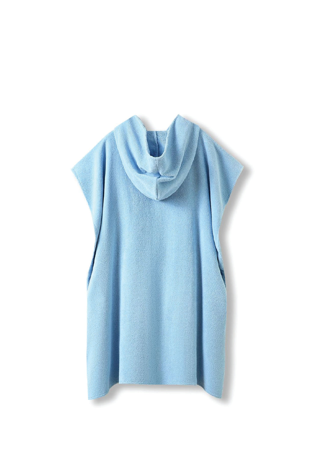 Kid's 380gsm Hooded Towel in Light Blue, back view. Blank towel ready for custom printing at GMD Print Direct.