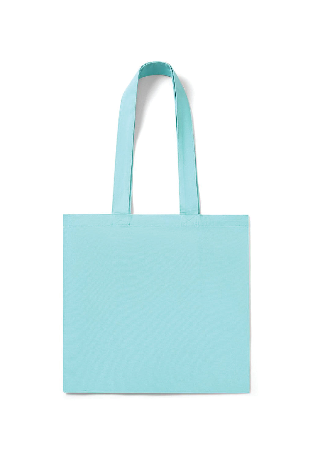 Organic Cotton Tote Bag with Inner Zipper Pocket in Light Teal. Blank tote bag ready for custom printing at GMD Print Direct.
