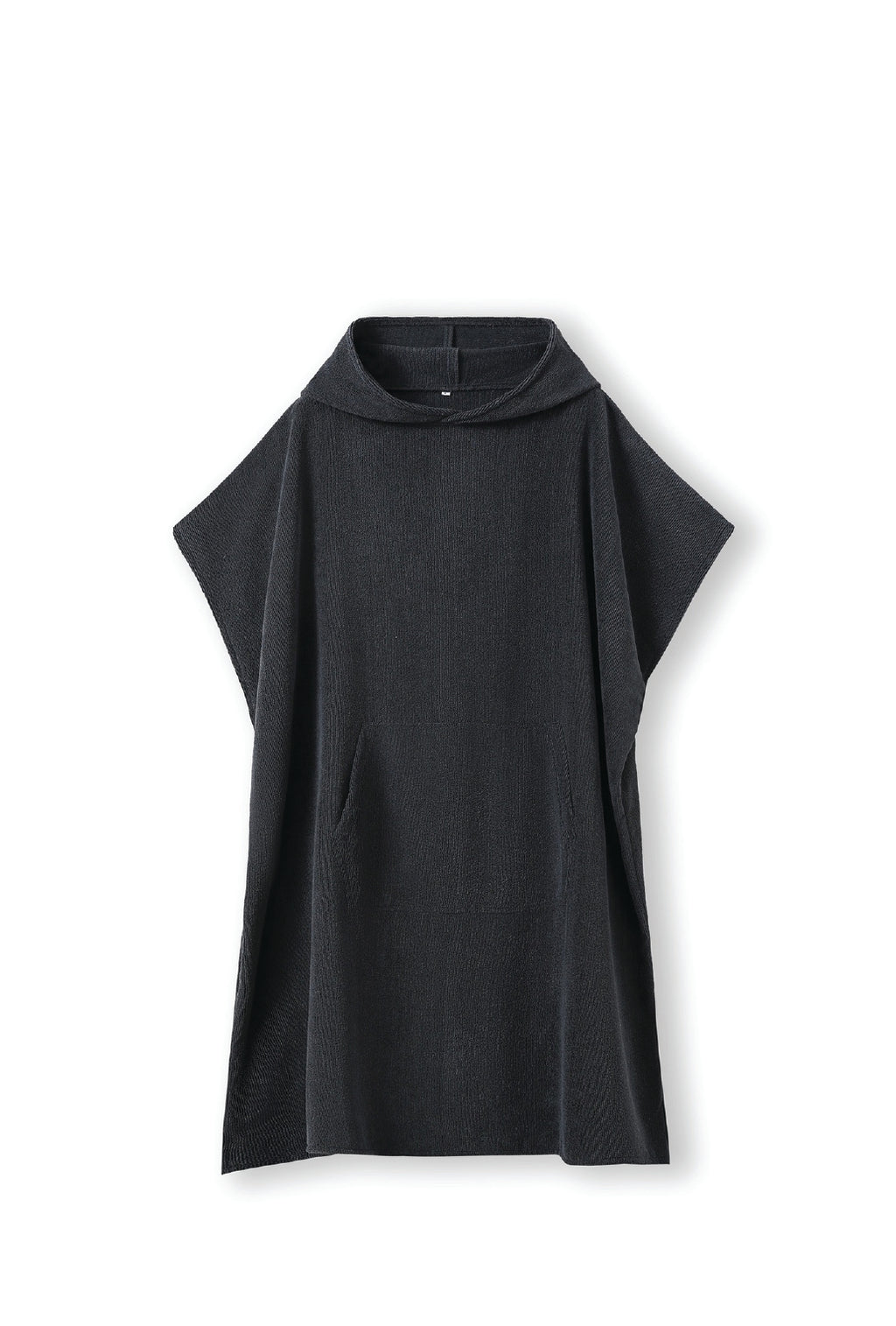 Adult's 300gsm Hooded Towel in Black, flat lay. Blank towel ready for custom printing at GMD Print Direct.
