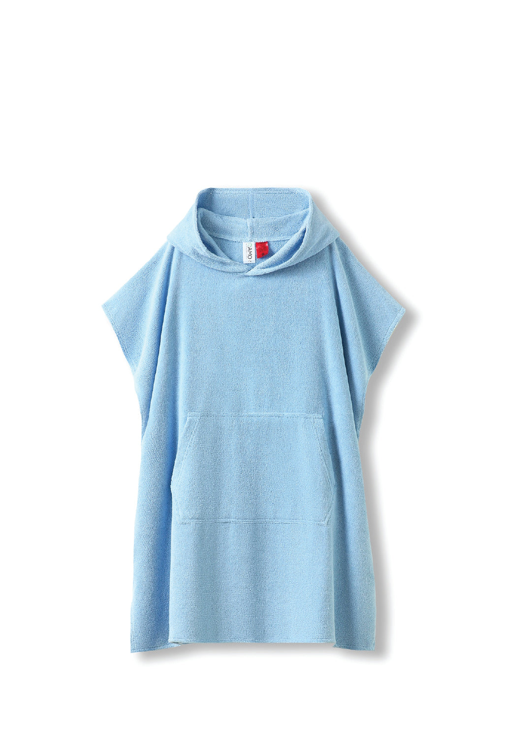 Kid's 380gsm Hooded Towel in Light Blue, flat lay. Blank towel ready for custom printing at GMD Print Direct.