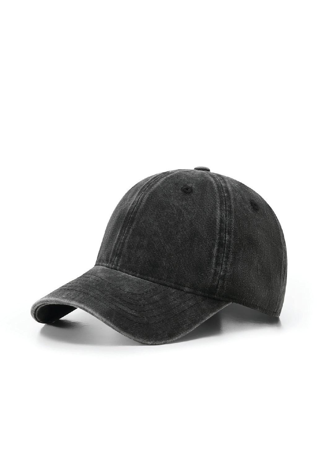 280gsm Cotton Drill Unstructured Cap in Black Washed. Blank cap ready for custom printing at GMD Print Direct.