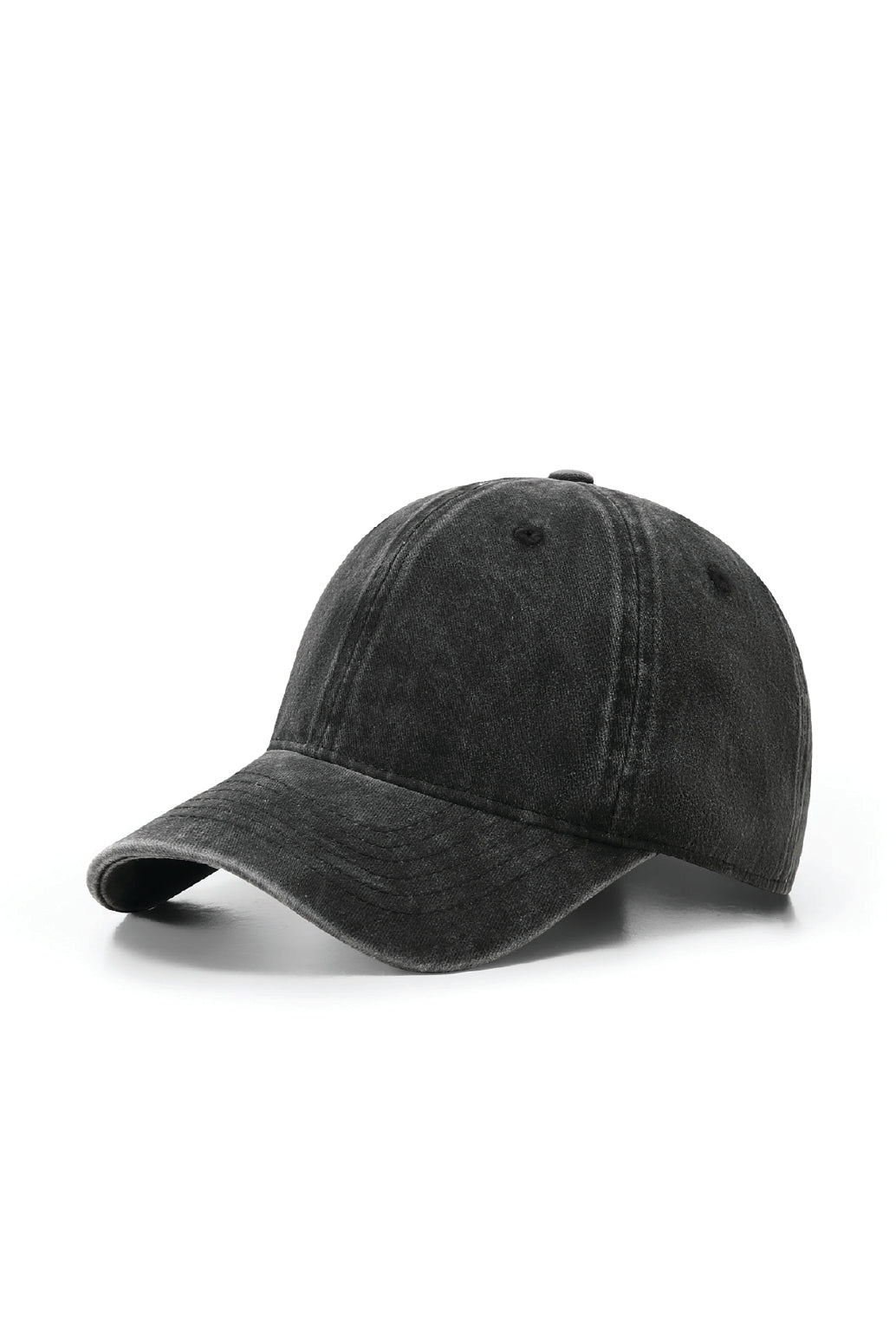 280gsm Cotton Drill Unstructured Cap in Black Washed. Blank cap ready for custom printing at GMD Print Direct.