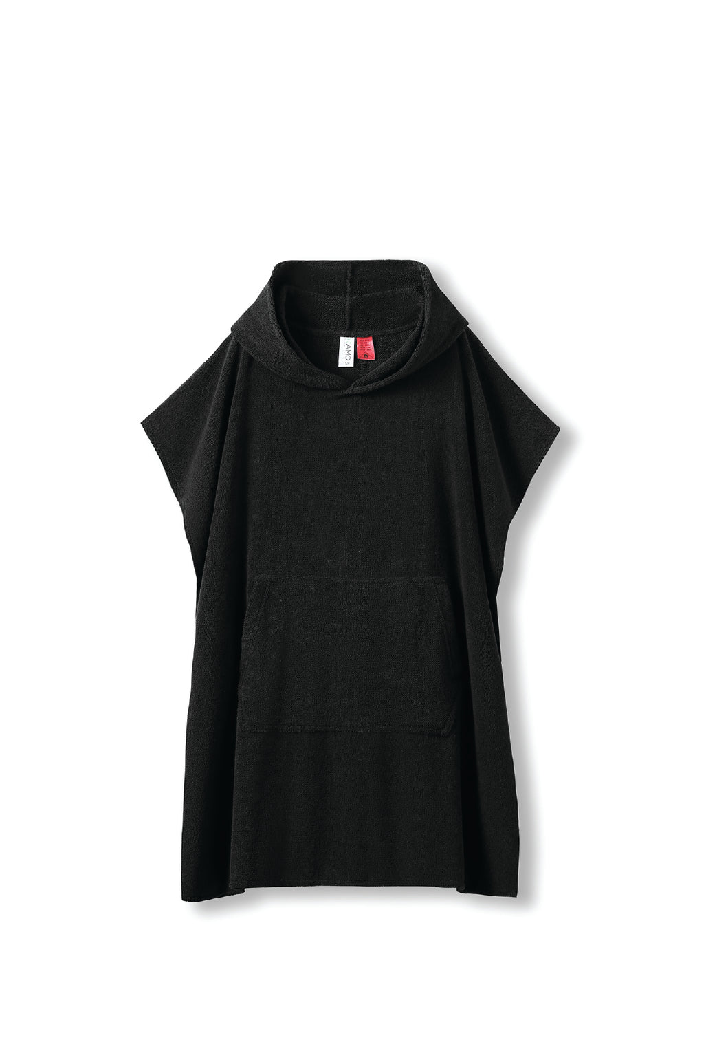 Kid's 380gsm Hooded Towel in Black, flat lay. Blank towel ready for custom printing at GMD Print Direct.