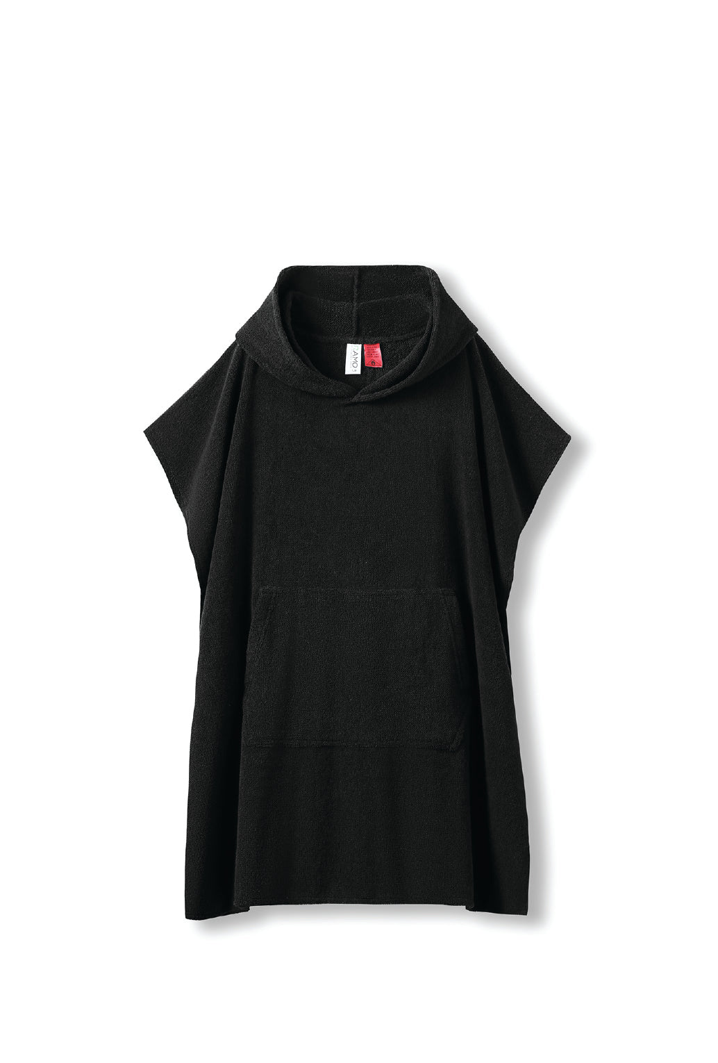 Kid's 380gsm Hooded Towel in Black, flat lay. Blank towel ready for custom printing at GMD Print Direct.