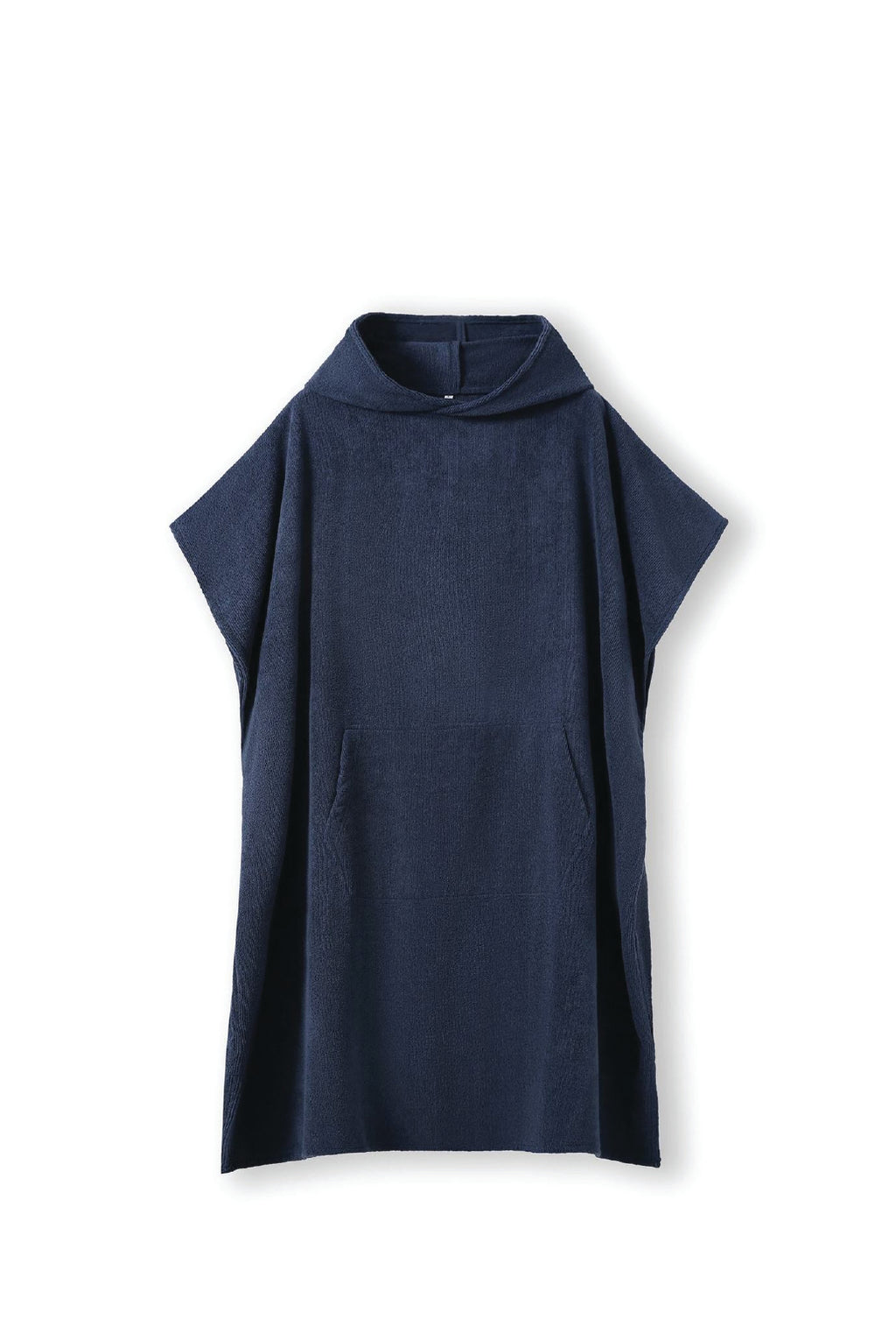 Adult's 300gsm Hooded Towel in Navy, flat lay. Blank towel ready for custom printing at GMD Print Direct.