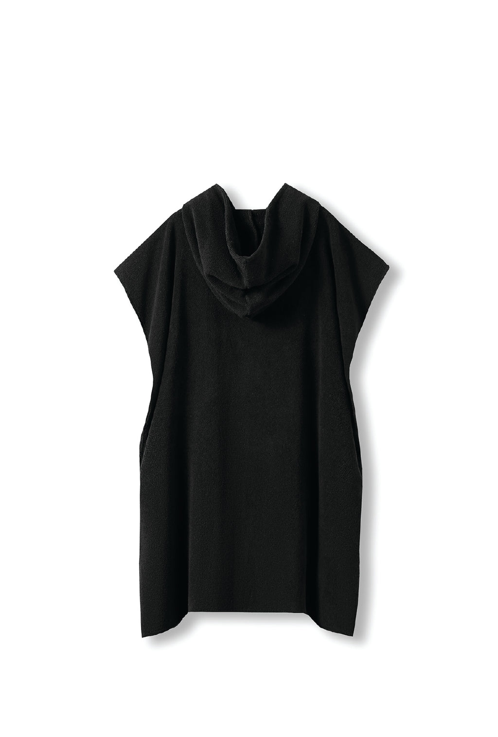 Kid's 380gsm Hooded Towel in Black, back view. Blank towel ready for custom printing at GMD Print Direct.