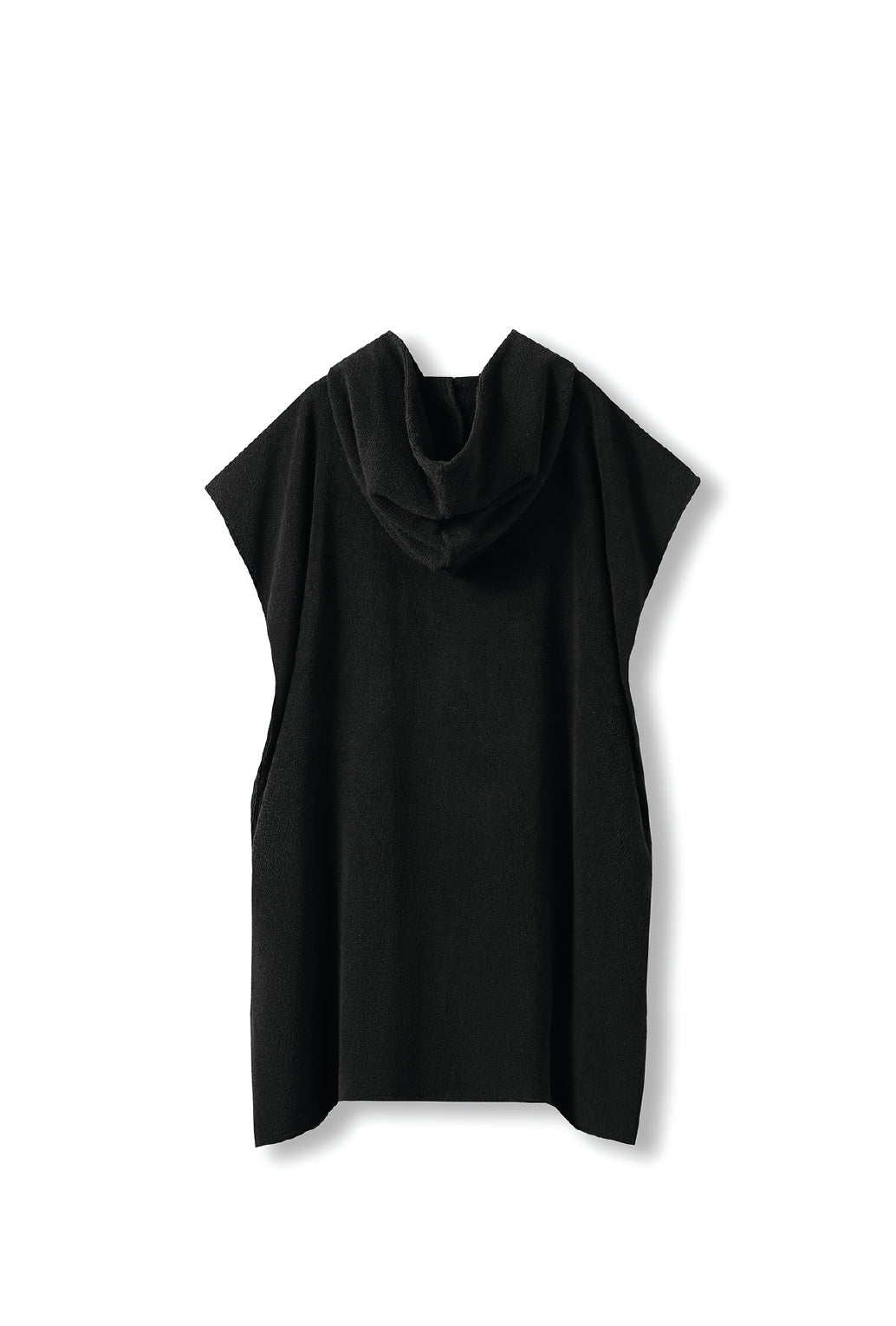 Kid's 380gsm Hooded Towel in Black, back view. Blank towel ready for custom printing at GMD Print Direct.