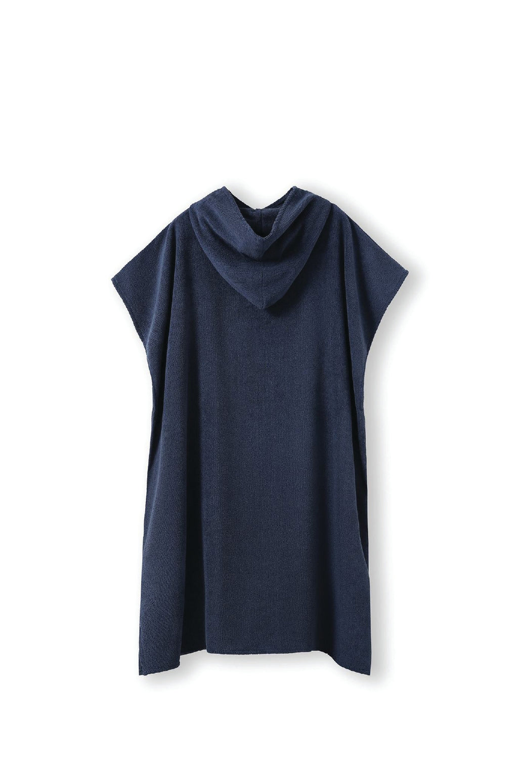 Adult's 300gsm Hooded Towel in Navy, back view. Blank towel ready for custom printing at GMD Print Direct.