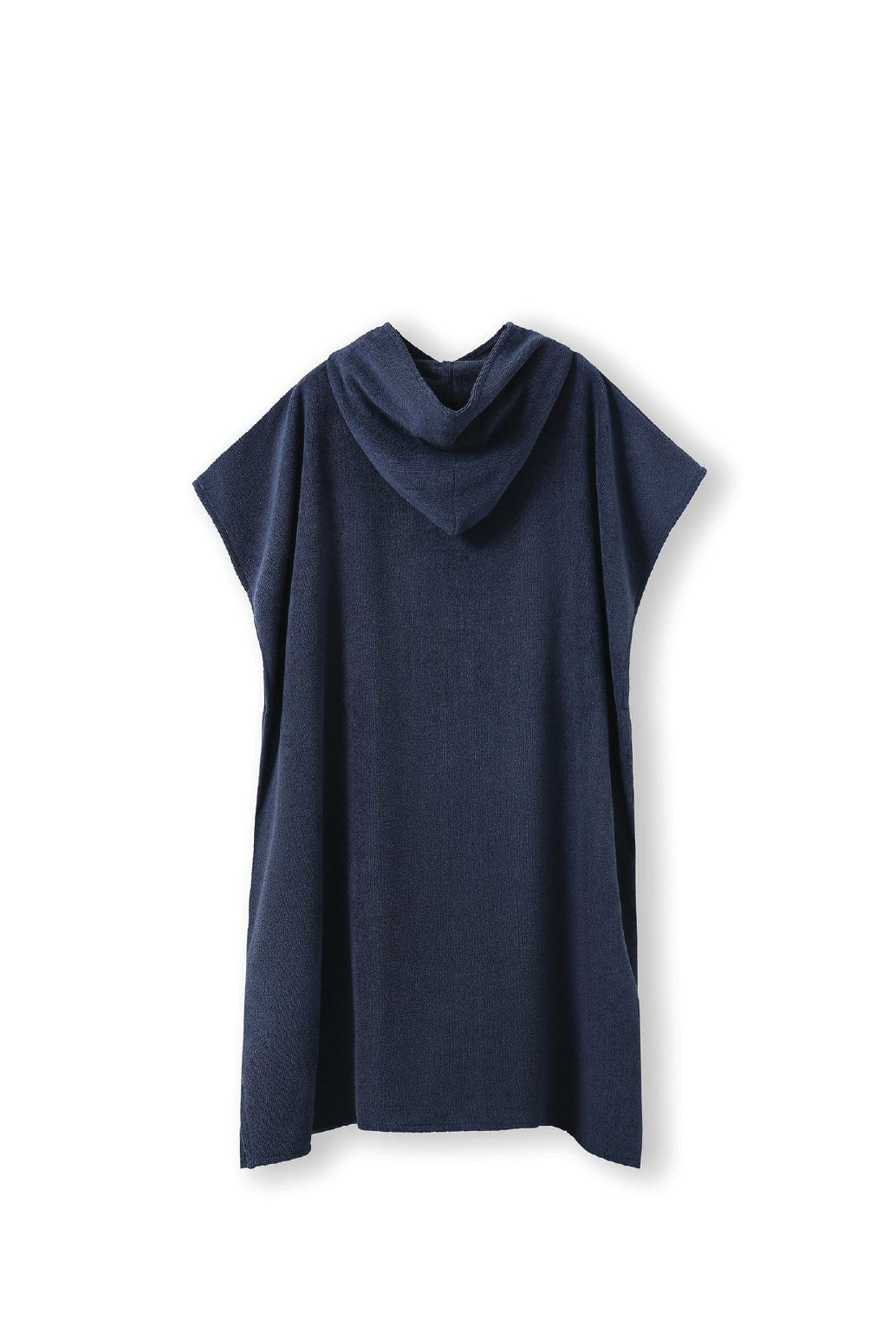 Adult's 300gsm Hooded Towel in Navy, back view. Blank towel ready for custom printing at GMD Print Direct.