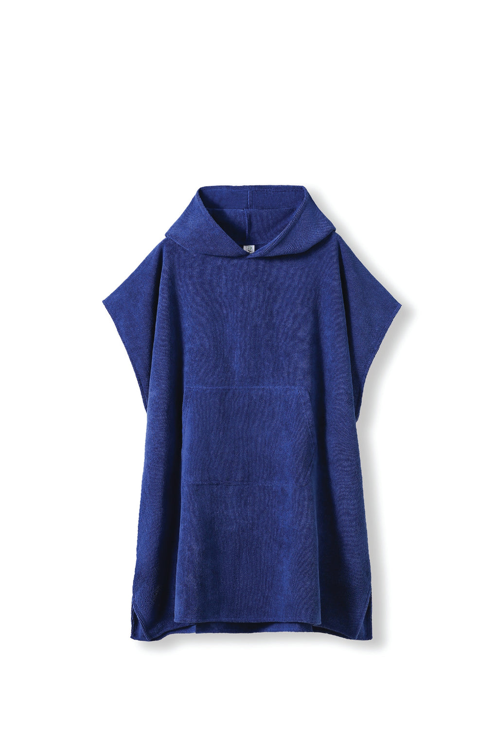 Adult's 300gsm Hooded Towel in Navy, flat lay. Blank towel ready for custom printing at GMD Print Direct.