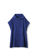 Adult's 300gsm Hooded Towel in Navy, flat lay. Blank towel ready for custom printing at GMD Print Direct.