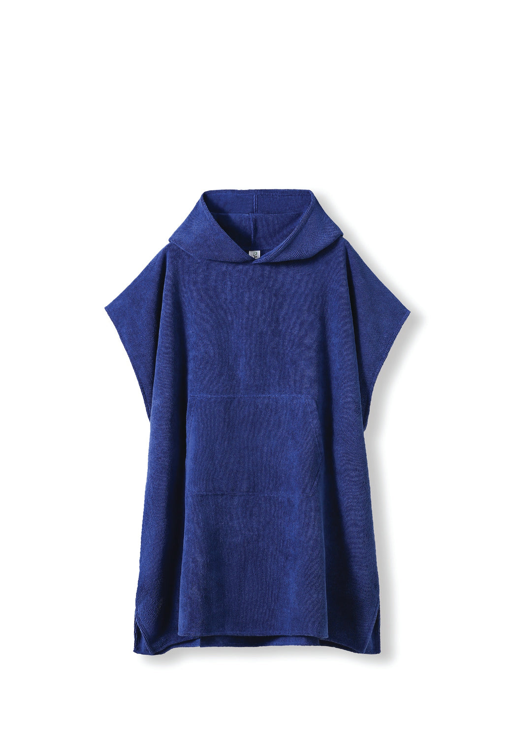 Adult's 300gsm Hooded Towel in Navy, flat lay. Blank towel ready for custom printing at GMD Print Direct.