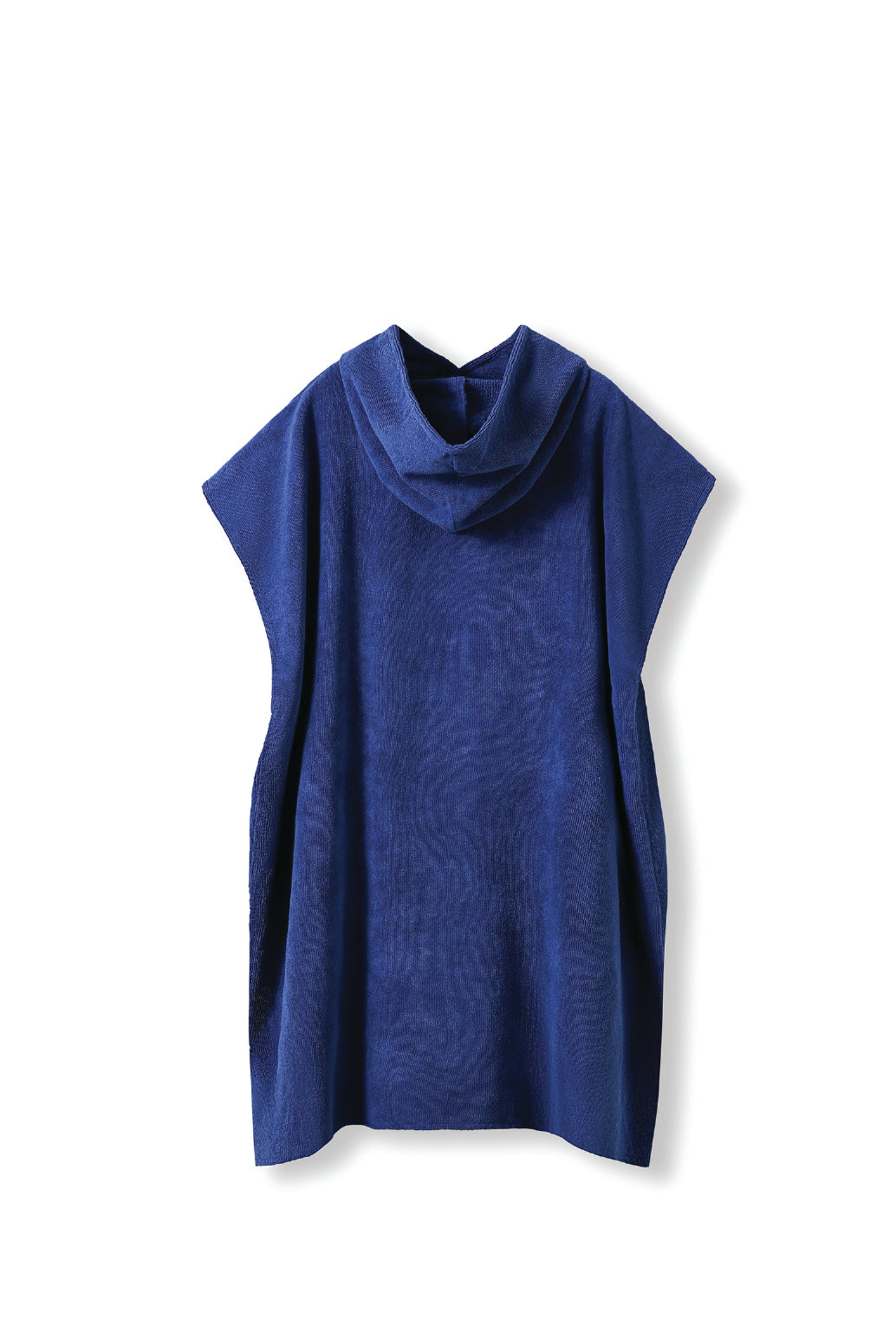 Adult's 300gsm Hooded Towel in Navy, back view. Blank towel ready for custom printing at GMD Print Direct.